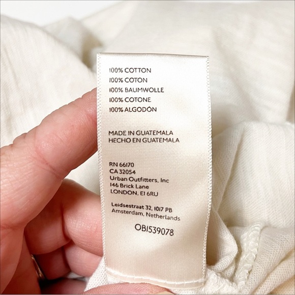 Anthropologie Pilcro Heritage Femme Tee XL ivory cream ruffle sleeve t-shirt top - Picture 10 of 15